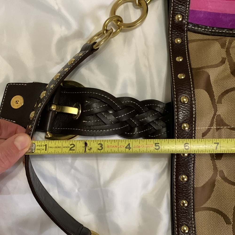 NWOT Vintage/Collector's Coach Signature Suede Studded Shoulder Bag - Picture 12 of 16